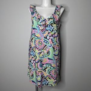 NWT Crown & Ivy colorful paisley floral ruffle dress XL
